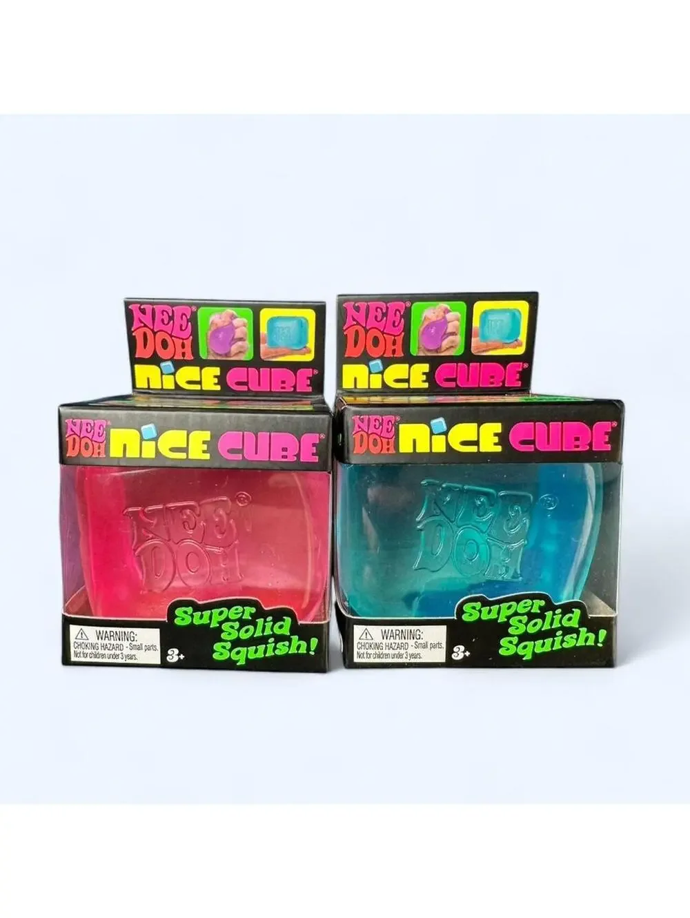 Nee Doh Nice Cube Squishy Toy - Pink and Blue